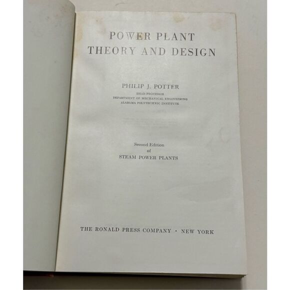 Power Plant Theory and Design Phillip J. Potter Second Edition Hardcover - Picture 7 of 12